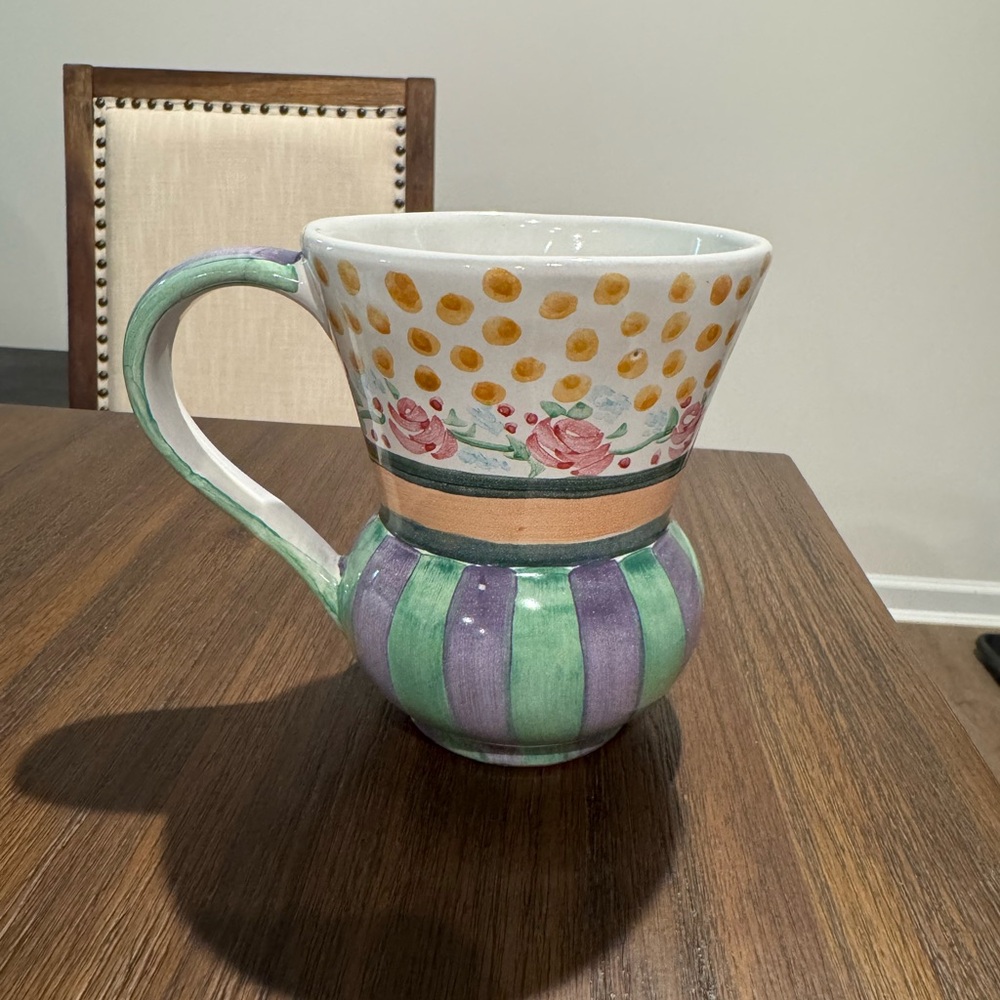 MacKenzie-Childs Multicolor Floral Ceramic Mug